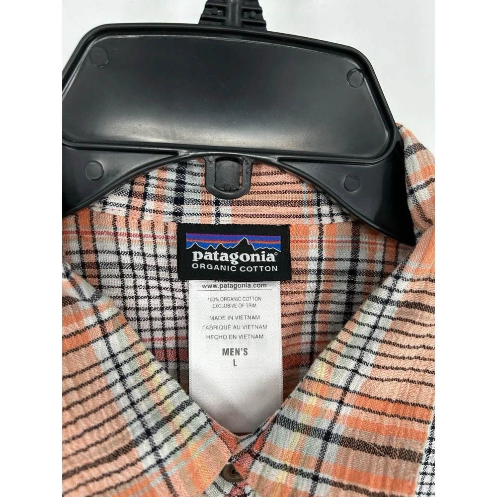 Patagonia AC A/C Lightweight Button Up Front‎ Plaid Short Sleeve 52921 Large